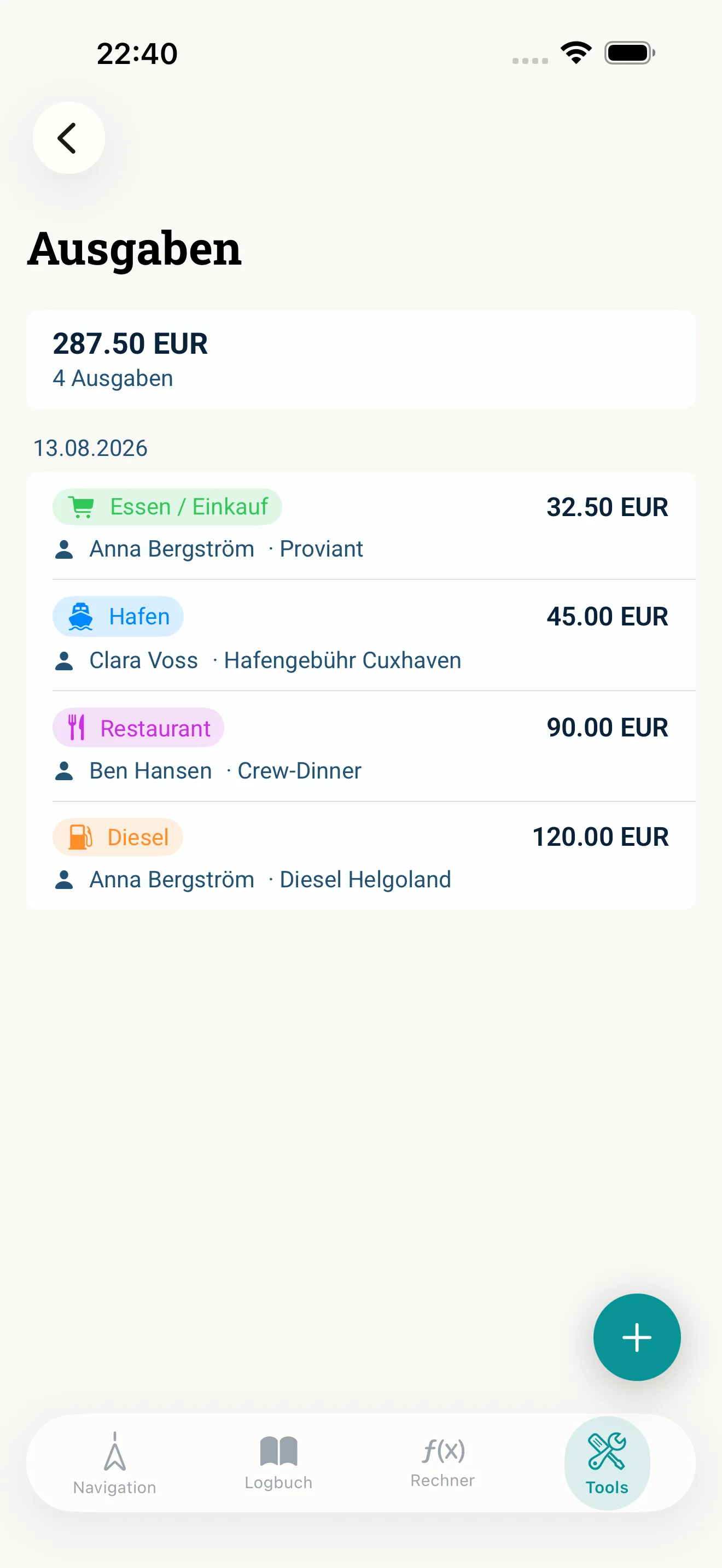 So sieht das in der App aus