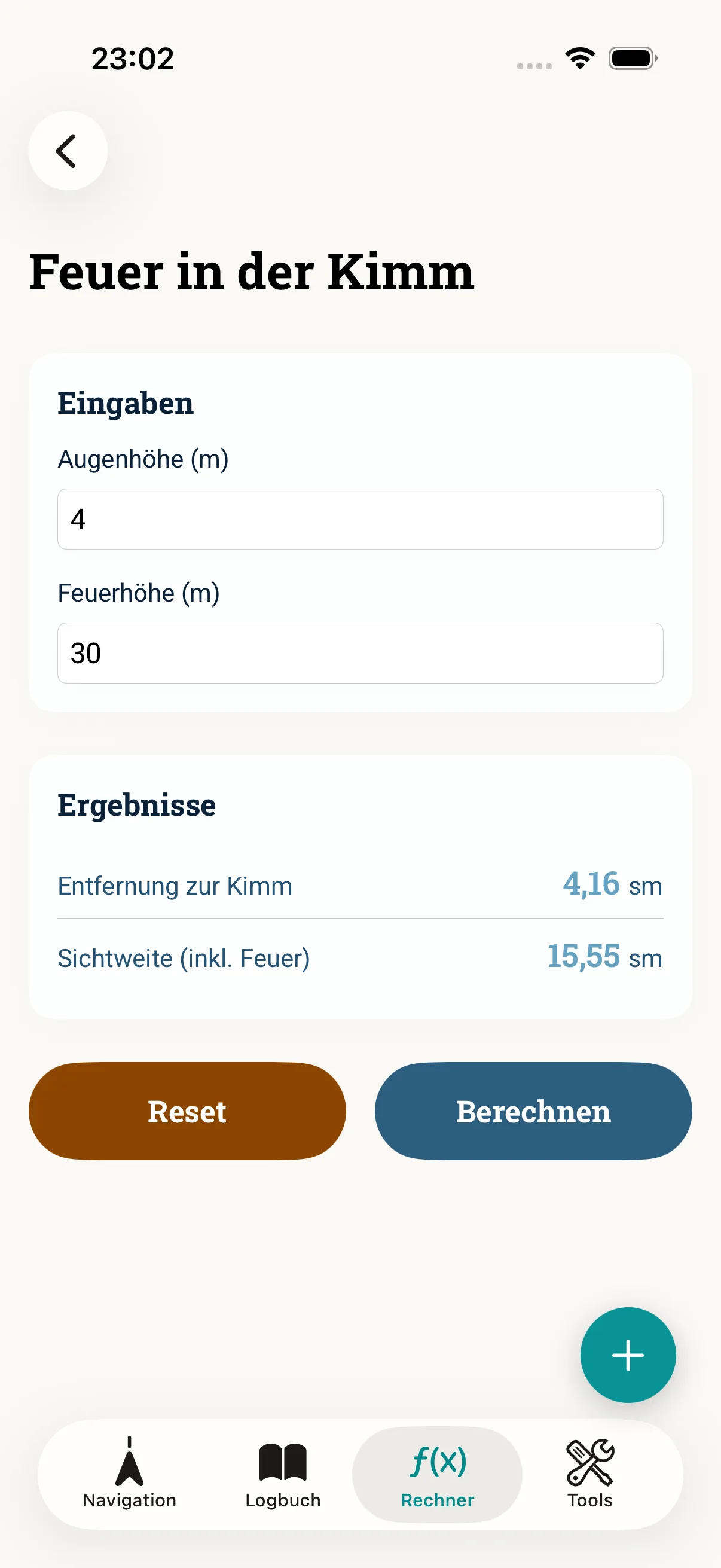 NauticCalc App-Screenshot