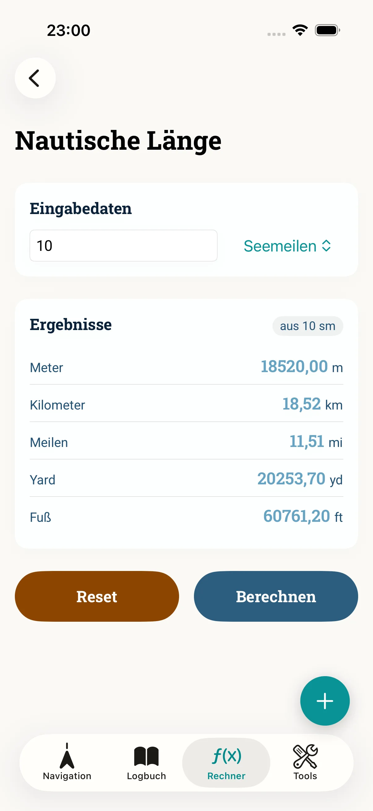 NauticCalc App-Screenshot