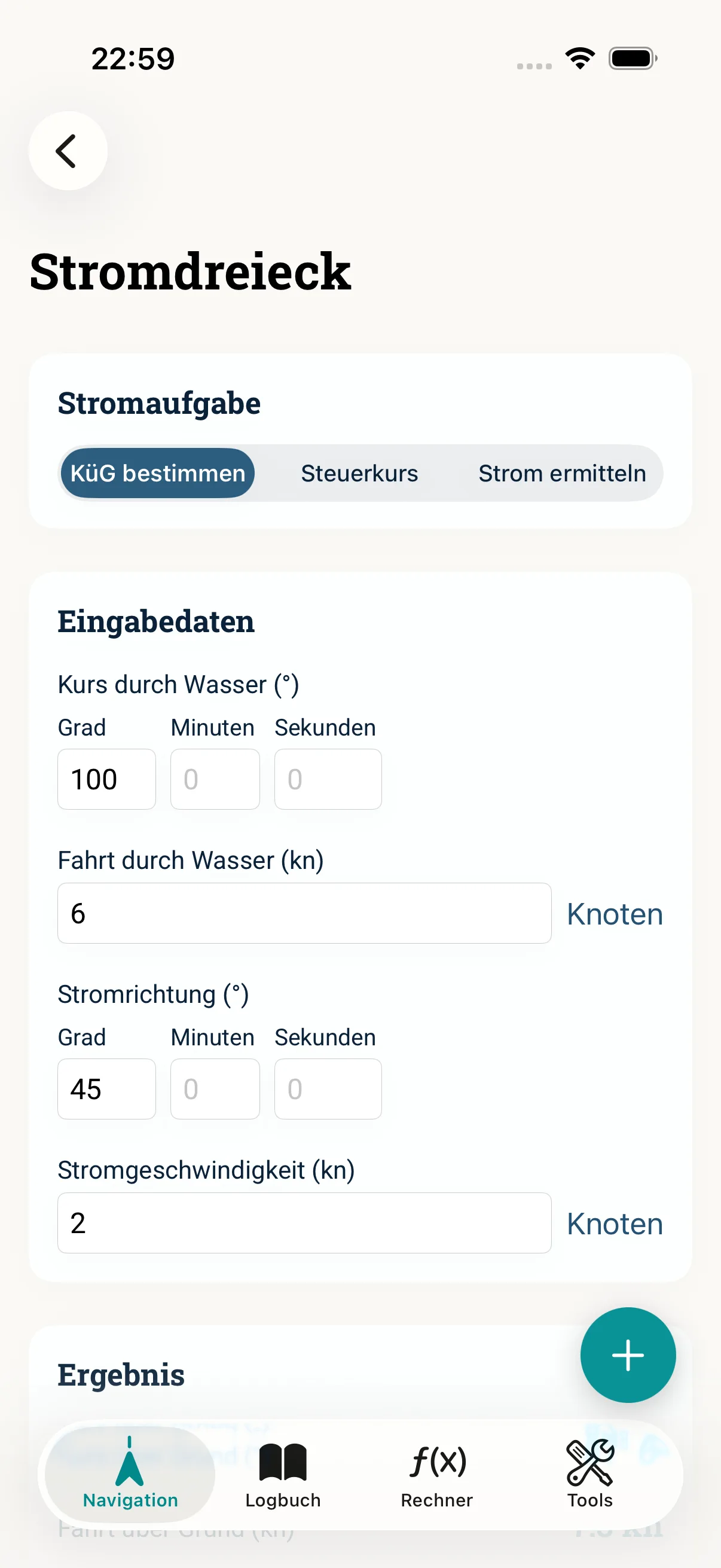 NauticCalc App-Screenshot